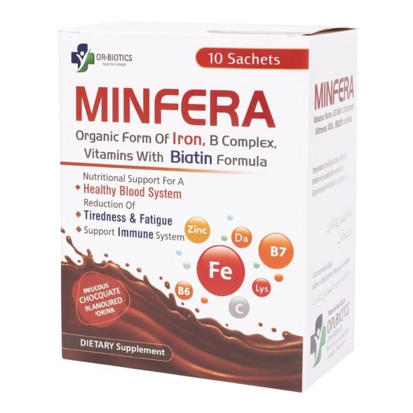 Minfera | Organic Iron with B Complex, Vitamins & Biotin | Fights Tiredness & Supports Immune System | 10 Sachets